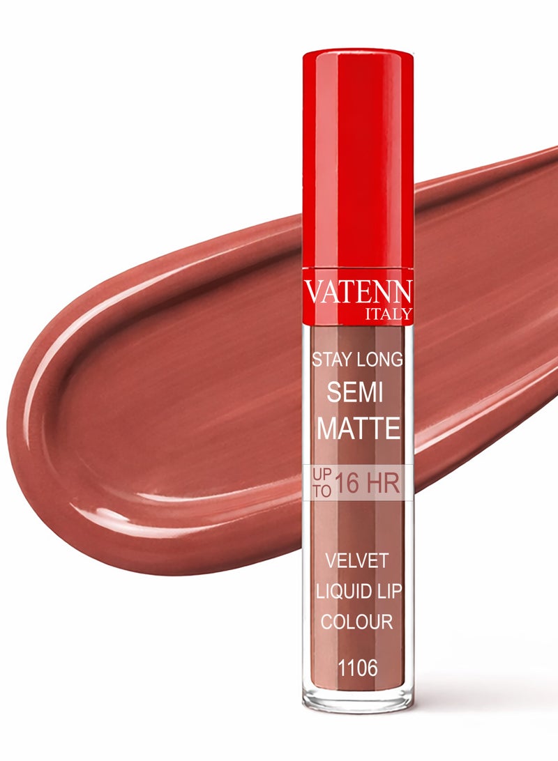 فاتن إيطاليا Stay Long Semi Matte Velvet Liquid lip color 1106 - Image 1